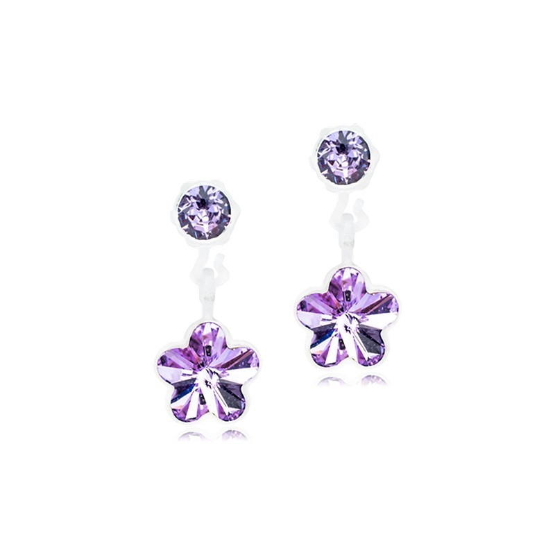 4: Blomdahl - Pendant Flower øreringe m lilla krystal